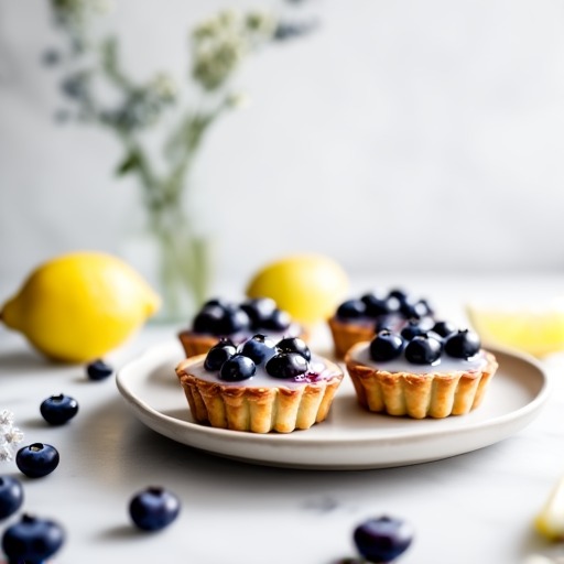 Blåbärssnittar med citronglasyr – receptbild