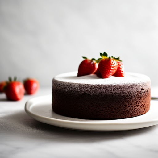 Fryst chokladtårta med jordgubbar – receptbild