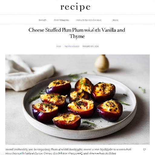 Getostfyllda plommon med vanilj och timjan – receptbild
