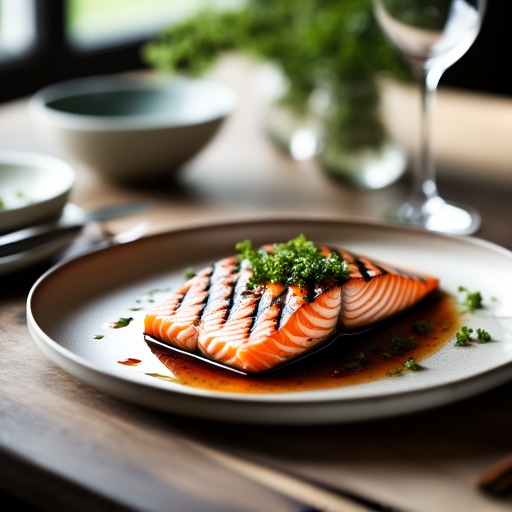 Grillad lax med sötsur sås – receptbild