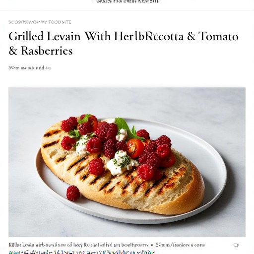 Grillad Levain med Örtricotta, Tomat och Jordgubbar – receptbild