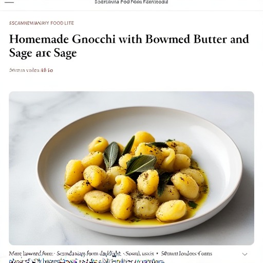 Hemmagjord gnocchi med brynt smör och salvia – receptbild