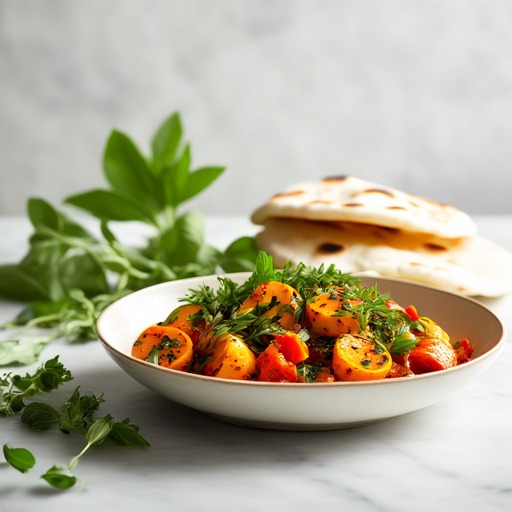 Kryddig färs med bönröra och pita – receptbild