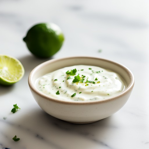 Lime Creme Fraiche Sås – receptbild