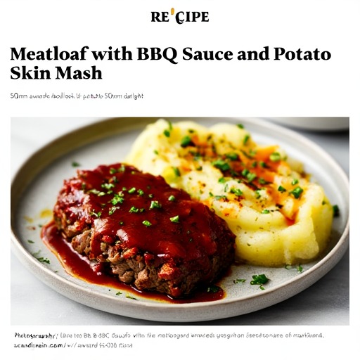 Meatloaf with BBQ Sauce and Potato Skin Mash – receptbild