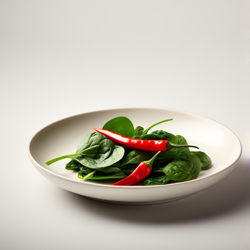 Räkfräset med spenat och chili – receptbild